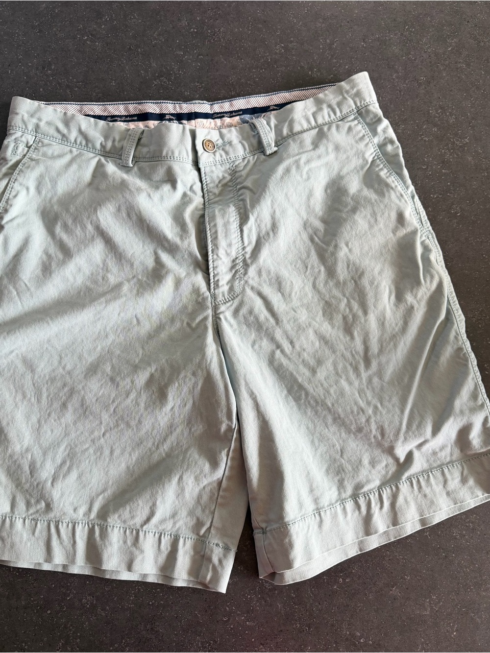Tommy Bahama Men’s Size 32 Light Aqua Chino Shorts Stretch Tencel